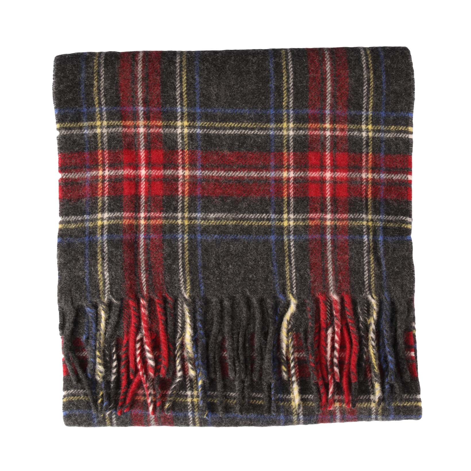 Tartan Lambswool Washed Check Scarf-Drake's-Conrad Hasselbach Shoes & Garment