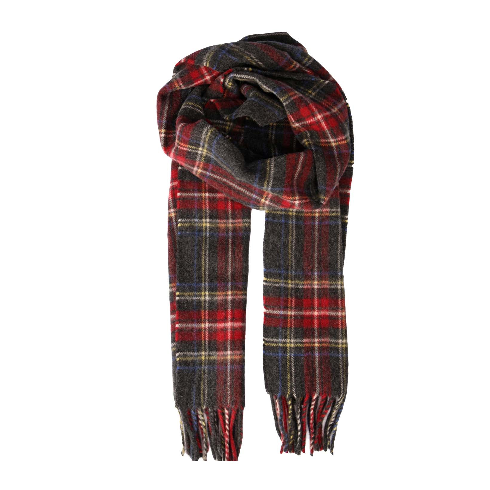 Tartan Lambswool Washed Check Scarf-Drake's-Conrad Hasselbach Shoes & Garment